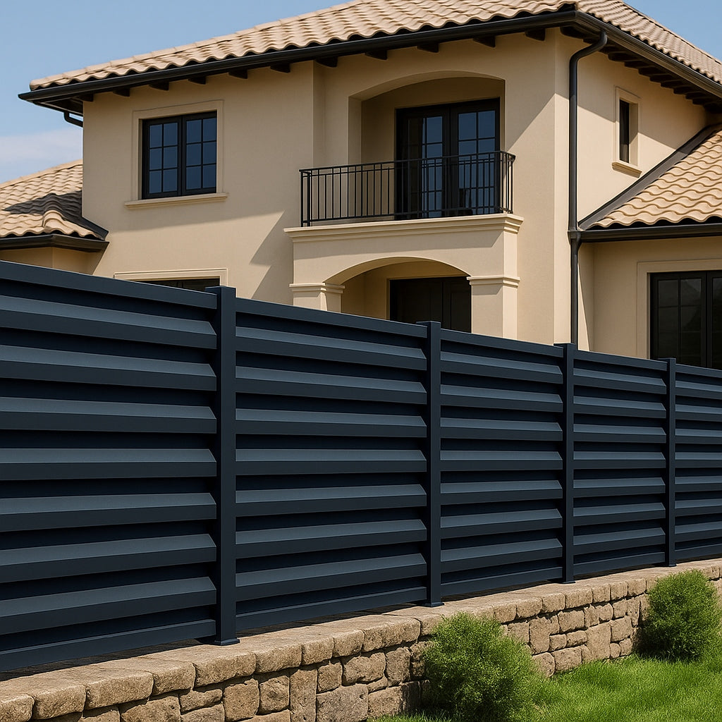 Panjur çit modeli villa duvar üzerinde montajlı şekilde