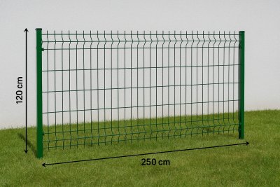 120×250 cm Takım Yeşil Klasik Panel Çit Teli (1 Ayak + 1 Panel)
